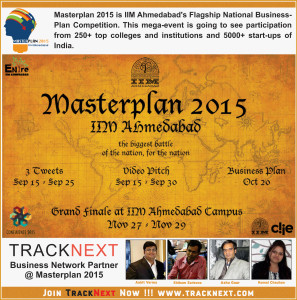 Masterplan 2015 is IIM Ahmedabad's Flagship National Business-Plan Competition. This mega-event is going to see participation from 250+ top colleges and institutions and 5000+ start-ups of India.