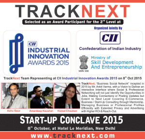 TrackNext Selected as 2nd Level Award Participant in CII Industrial Innovation Awards 2015