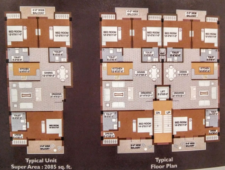 Floor and Flat Plan - aashiyana Apartment Dehradun