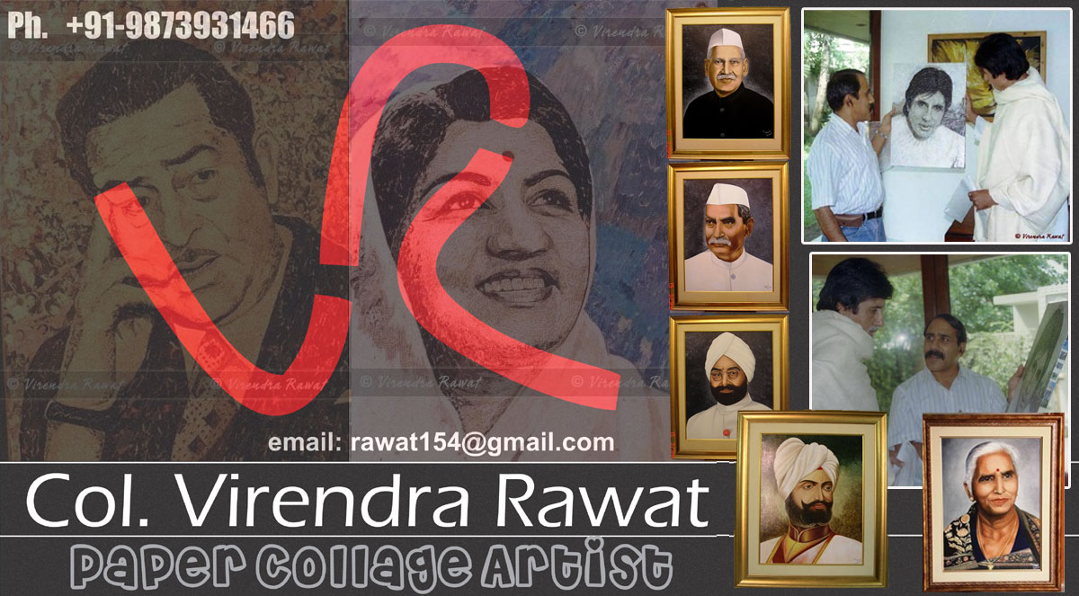 Paper Collage Portraits & Theme Paintings | Artist – Virendra Rawat